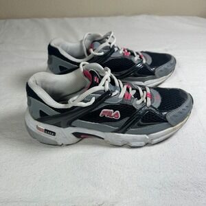 Fila Women Running Shoes Black Pink Gray DLS Lite Athletic Sneakers Size‎ 8